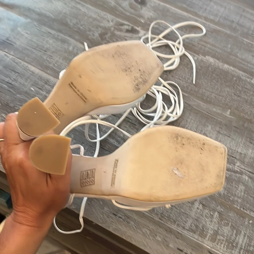 ▶️ Jeffrey Campbell ◀️ Primadonna Wrap Platform Sandal White. 7.